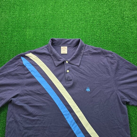 Brooks Brothers 346 Polo Shirt Mens XL Blue Short Sleeve Golf Performance Preppy - Picture 2 of 8